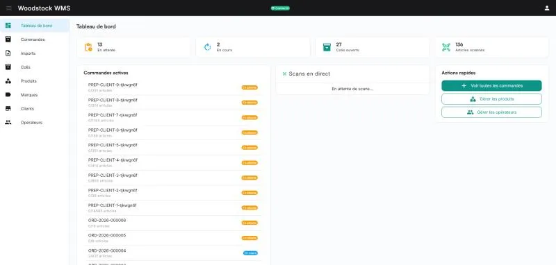 Aperçu 1 de WMS pour opérateur logistique multi-sites
