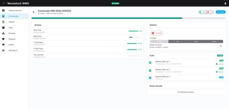 Aperçu 2 de WMS pour opérateur logistique multi-sites